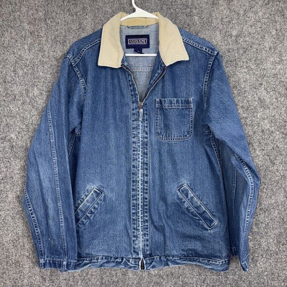 Lands' End Denim Jacket Kids  Size XL 18 - 20 Blue full Zip Pockets - Picture 1 of 7